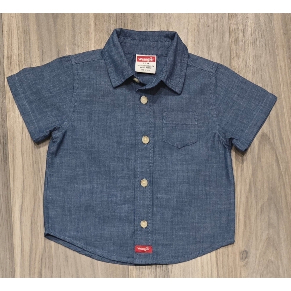 Toddler Boys Wrangler Short Sleeve Button-up Shirt size 24 months